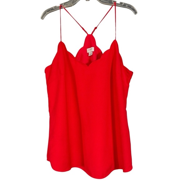 J.Crew Red Scallop Camisole | Adjustable Straps Size 4 - Picture 1 of 7